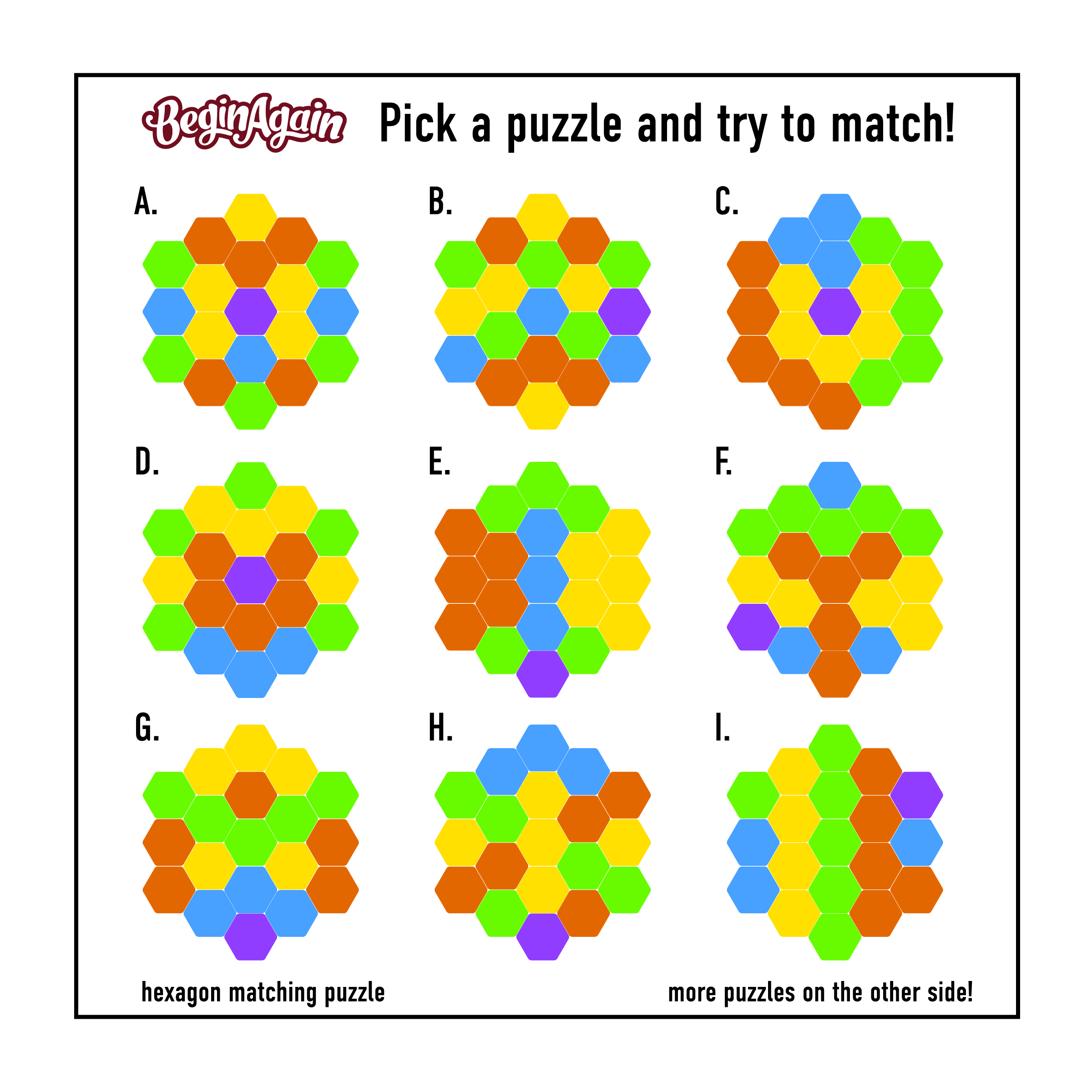 Hexagon Matching Puzzle 2