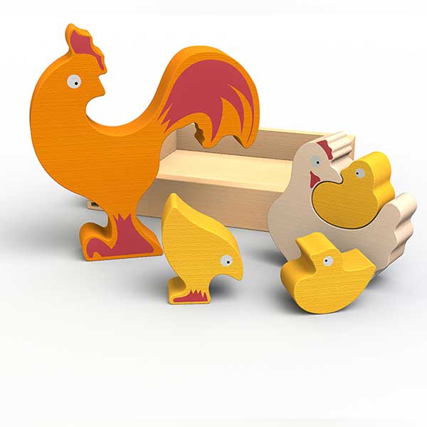 Chicken Family Puzzle and Playset 2