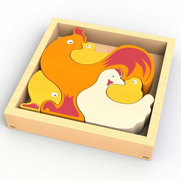 Chicken Family Puzzle and Playset 3